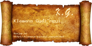 Klemens Gyöngyi névjegykártya