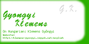 gyongyi klemens business card