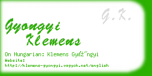 gyongyi klemens business card